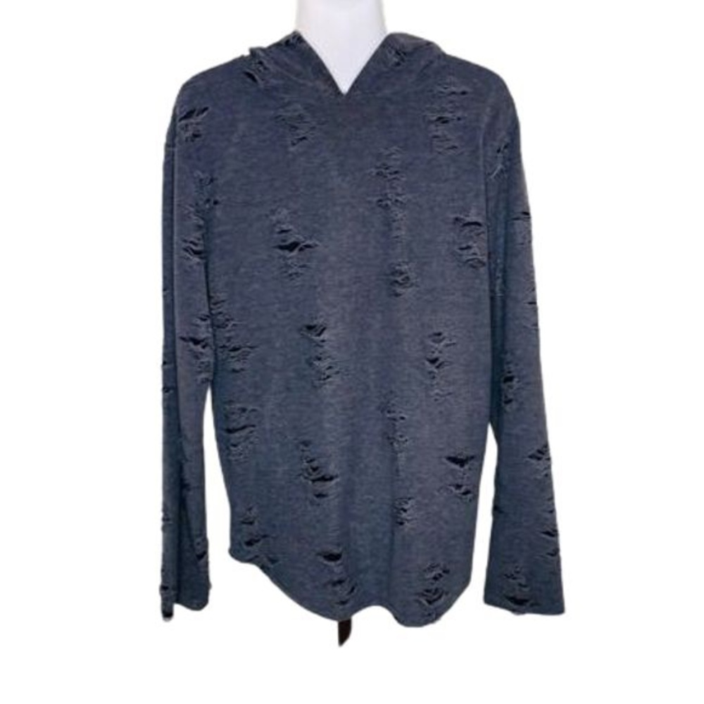 💪🏽Grey destroyed, rippe &  distressed hoodie